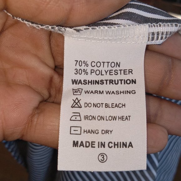 Gray and white striped wrap top - Picture 4 of 9